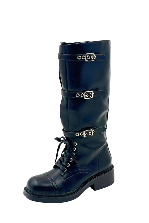 Boots Femme Stephan Paris — Synthétique Noir & Marron
