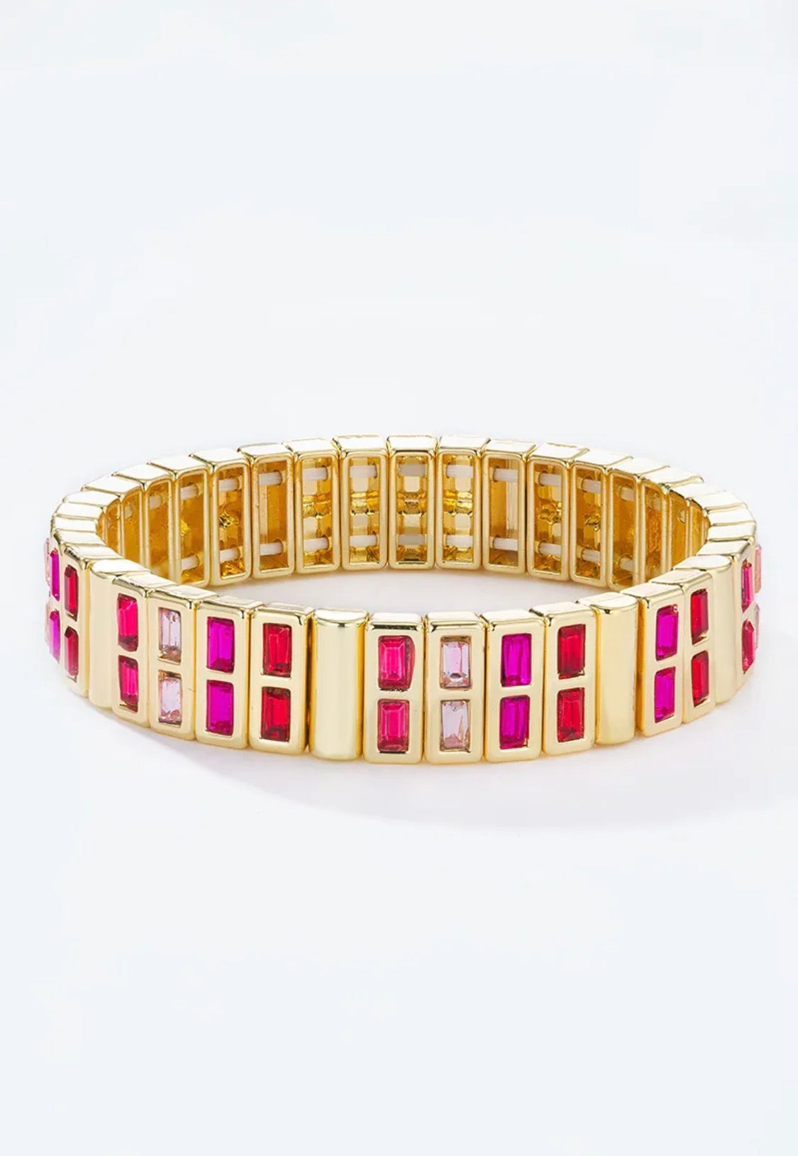 Bracelet élastique cristaux baguette BYREN | ÉLINE L'ATELIER