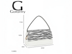 Sac à main BROCK GALLANTRY blanc avec rabat à motif zébré, fermeture zippée et anse élégante