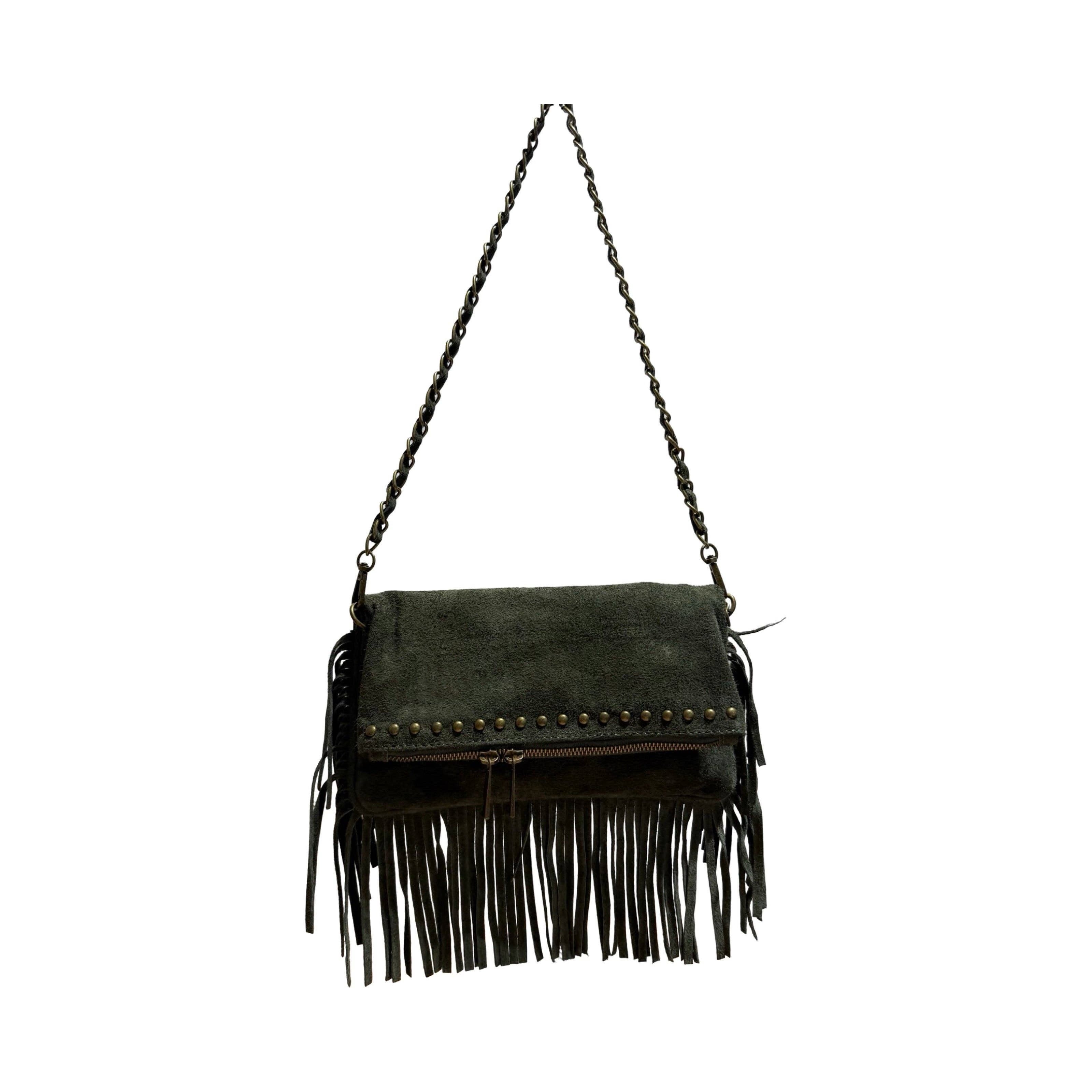 Pochette cuir suédé medium LOUISA LEE