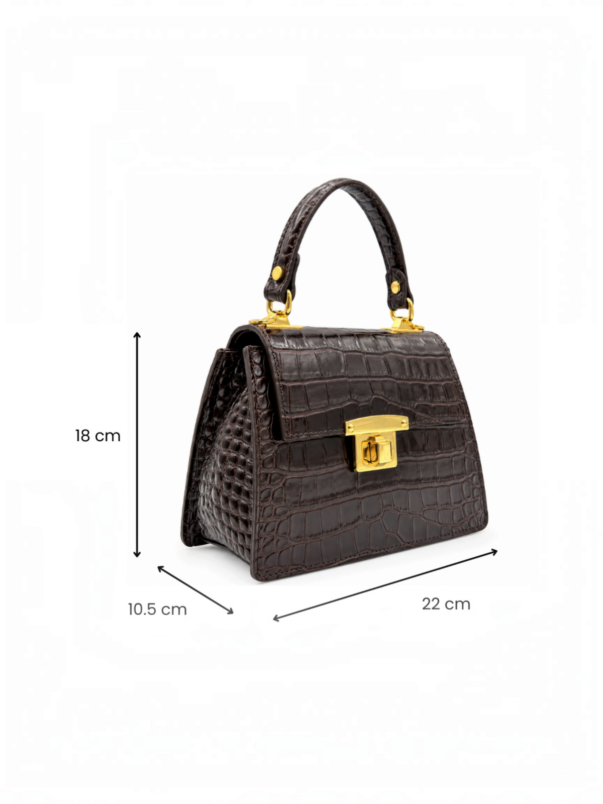 Sac à main en cuir véritable effet croco GALLANTRY