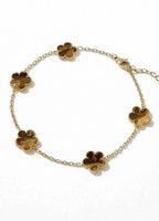 Bracelet trèfles bruns en acier inoxydable doré ÉLINE L'ATELIER