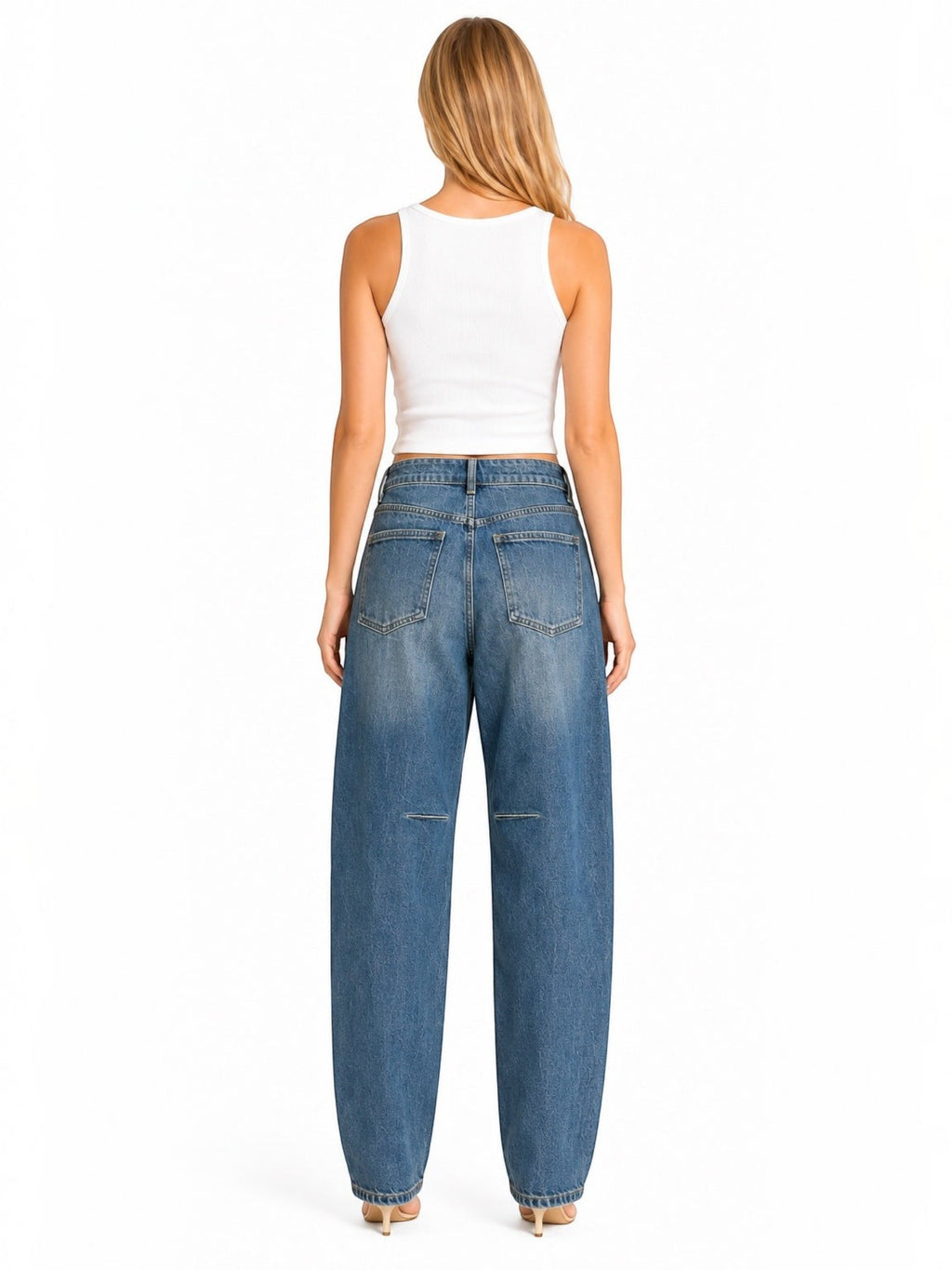 Jean femme coupe ample à fermeture croisée JOY'S FARFALLA