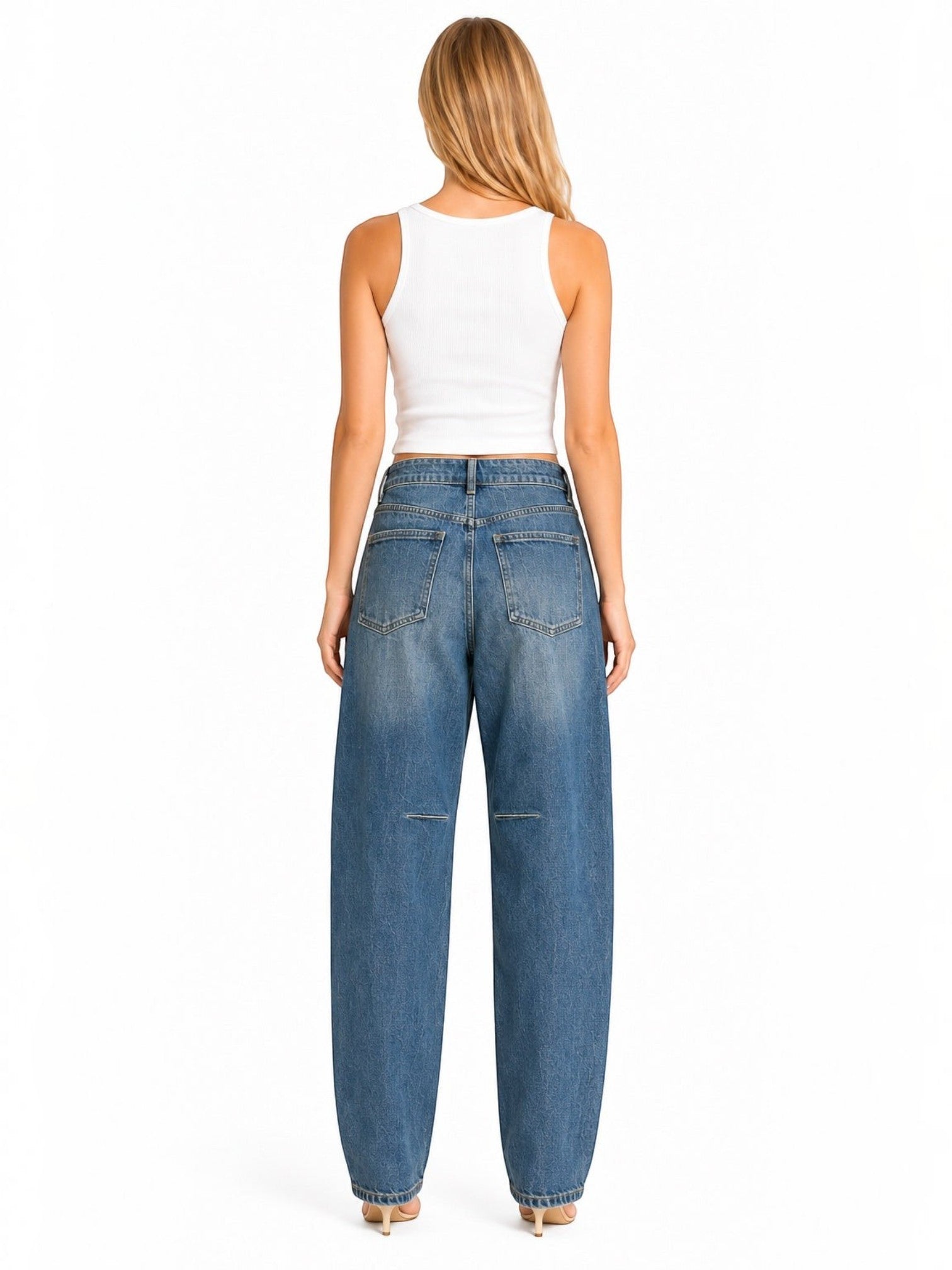 Jean femme coupe ample à fermeture croisée JOY'S FARFALLA