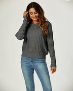 Pull Col Rond Maille Torsadée  FS collection