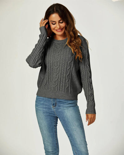 Pull Col Rond Maille Torsadée FS collection - Pulls & Sweaters - FS Collection (Germany)