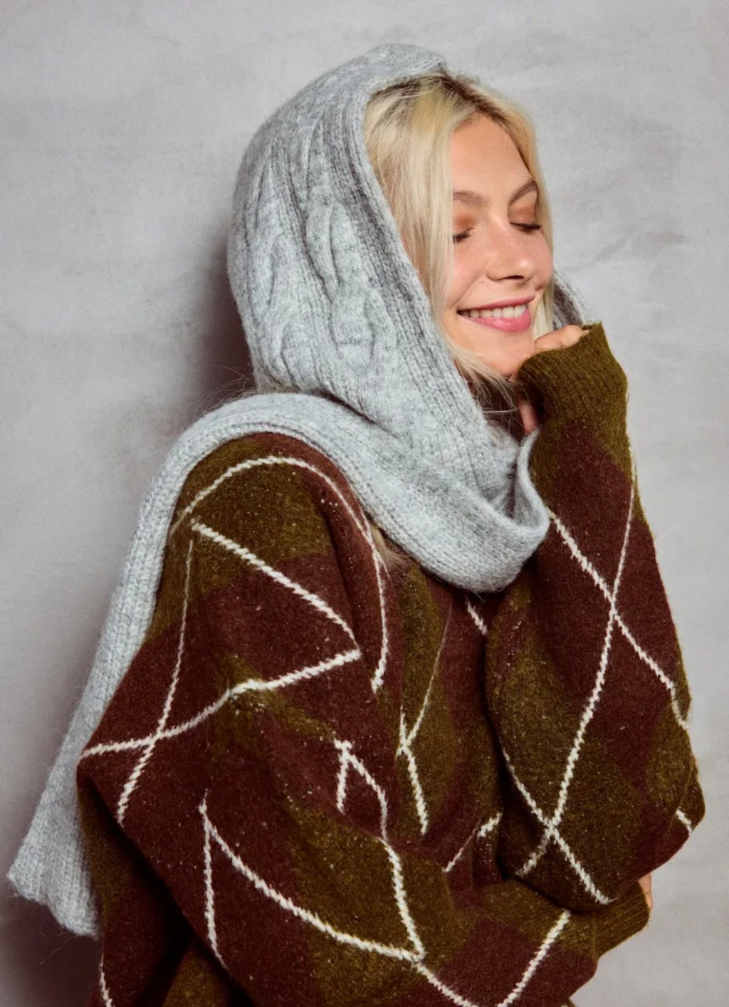 Bonnet écharpe 2-en-1 en laine BYREN | ÉLINE L'ATELIER