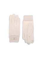 Gants en maille beige BROCK GALLANTRY avec revers côtelé et logo G sur le poignet pour femme