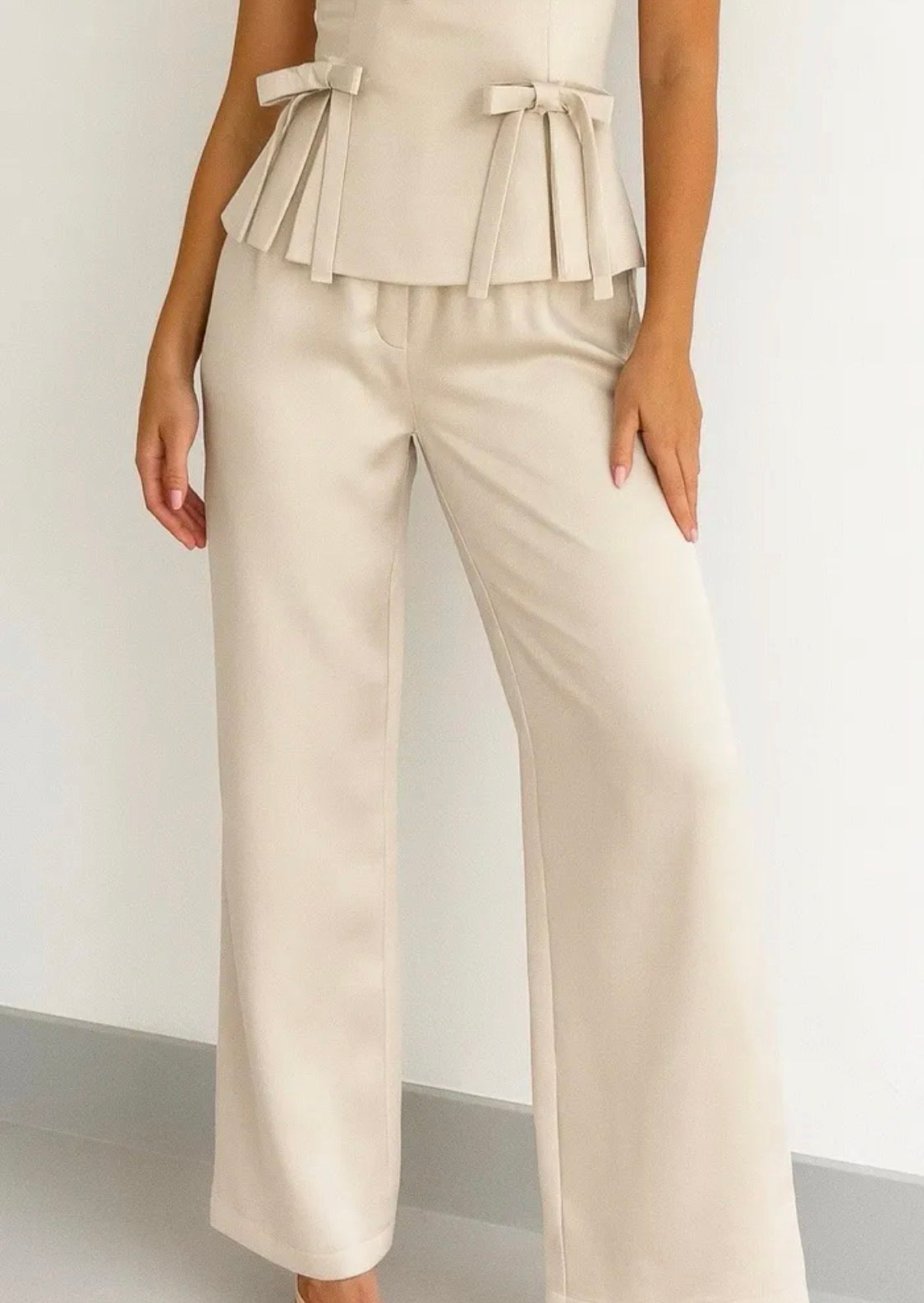 Pantalon satiné taille haute FRIME