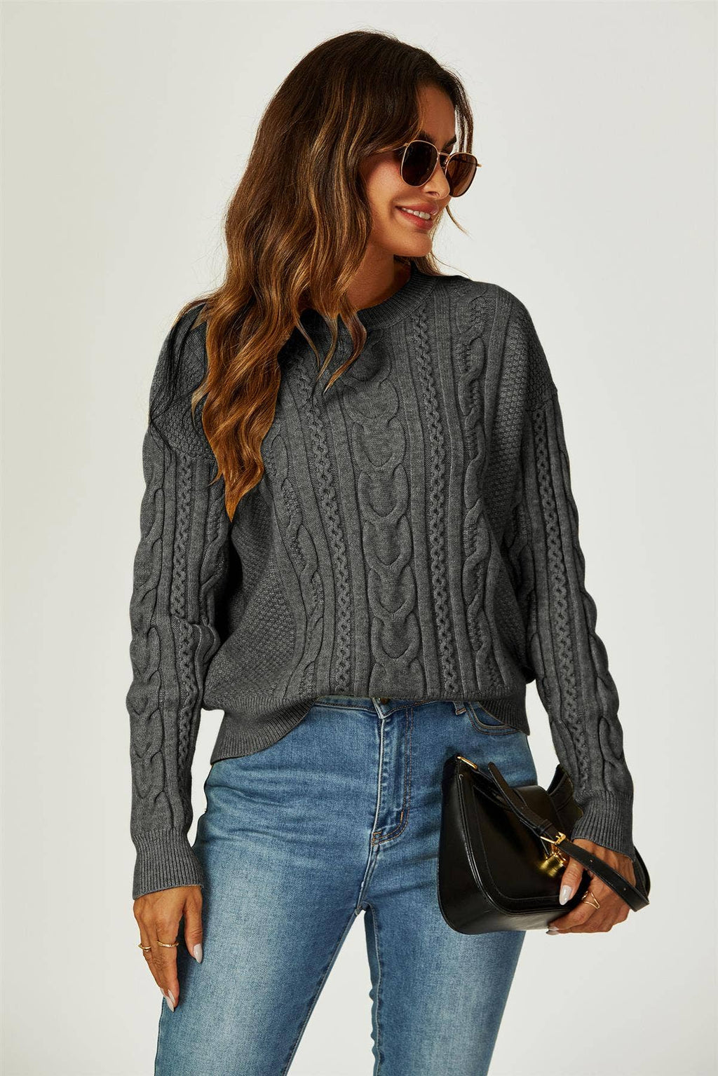Pull Col Rond Maille Torsadée  FS collection