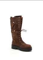 Bottes hautes à lacets et semelle crantée STEPHAN PARIS