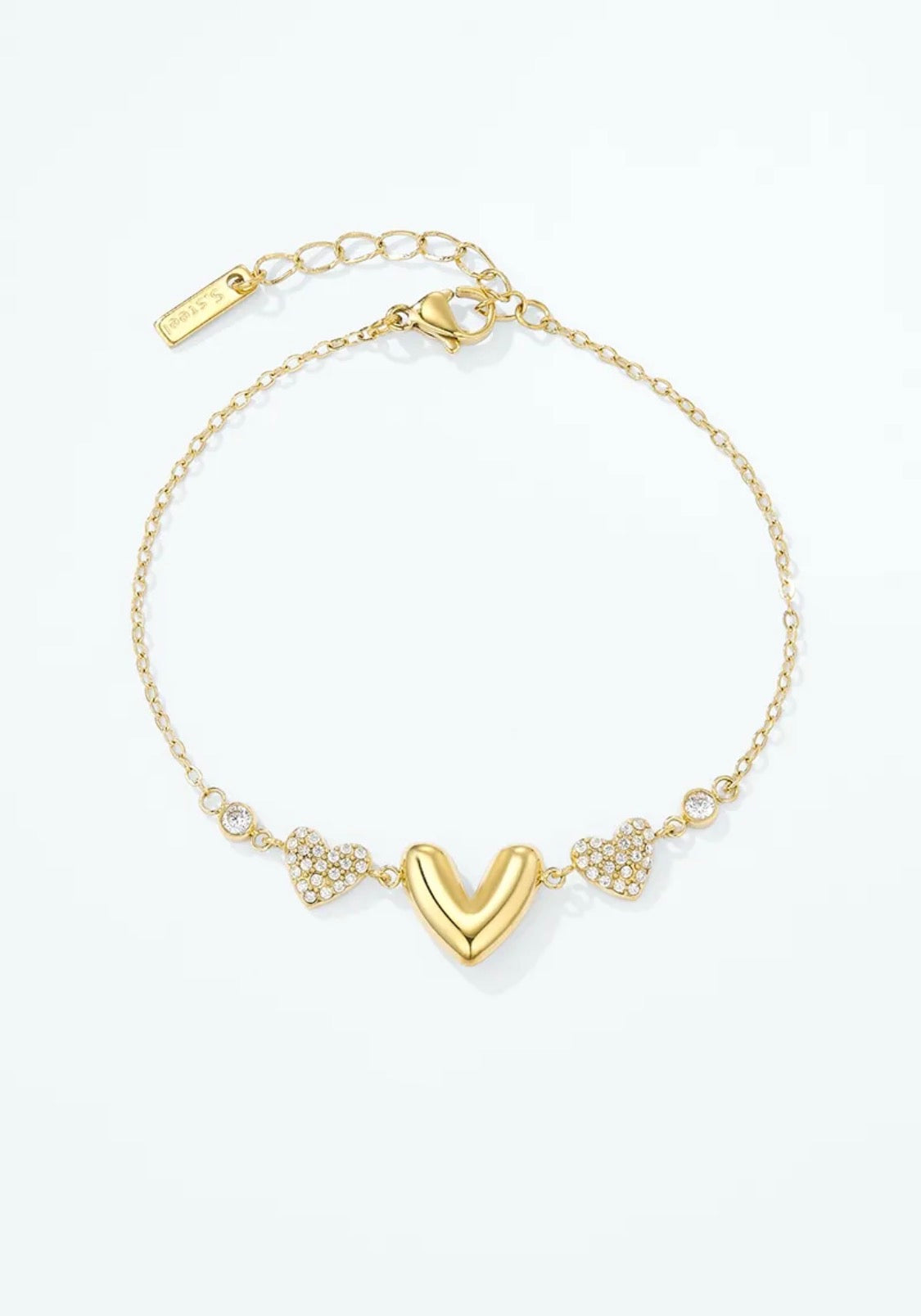 Bracelet chaîne cœurs dorés BYREN | ÉLINE L'ATELIER