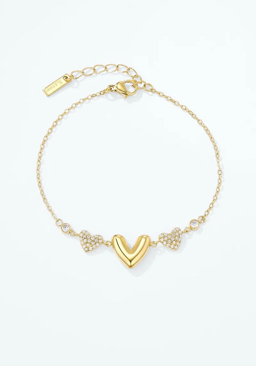 Bracelet chaîne cœurs dorés BYREN | ÉLINE L'ATELIER