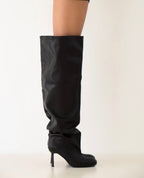 Bottes hautes plissées à talon fin STEPHAN PARIS