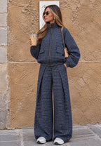 Bomber à carreaux zippé à col montant femme FRIME