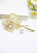 Broche Rosa — Bijou doré fantaisie