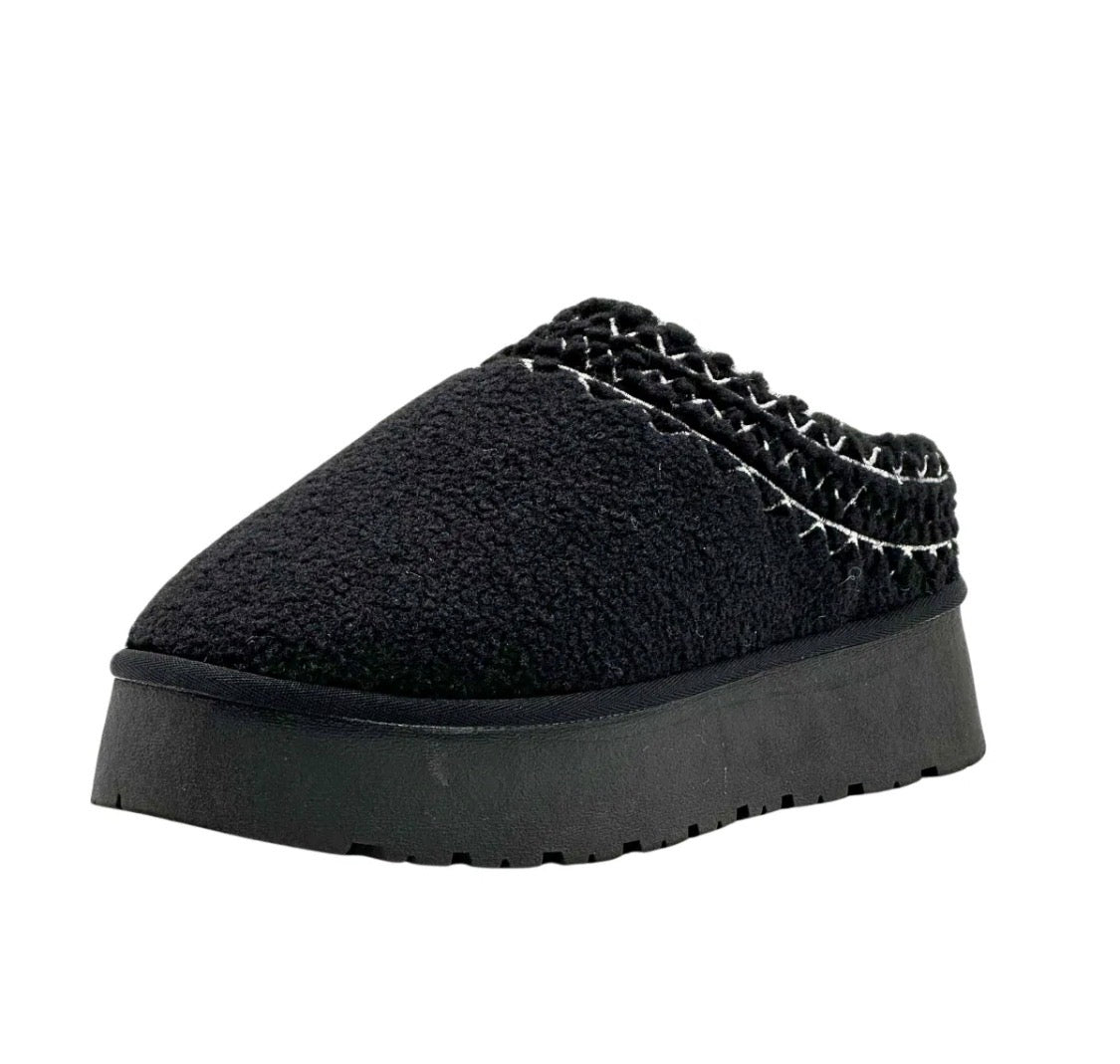 Pantoufles femme à plateforme effet bouclé STEPHAN PARIS