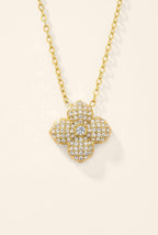 Collier chaîne fine trèfle pavé zircons ÉLINE L'ATELIER