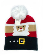 Bonnet de Noël à pompon et motifs festifs LINETA