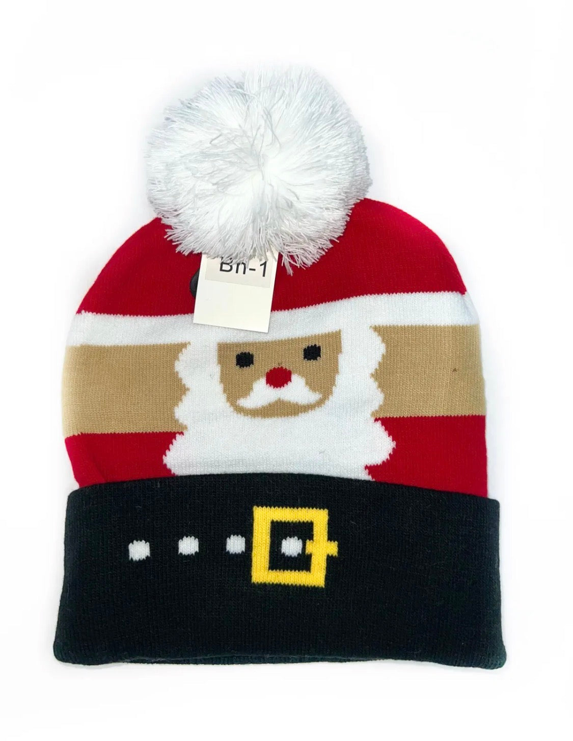 Bonnet de Noël à pompon et motifs festifs LINETA