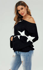 Pull Noir Oversize Étoile Blanche - FS collection - Pulls et Sweaters - FS Collection (Germany)