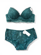 Ensemble lingerie BROCK BELLE COM'ELLE vert émeraude en dentelle avec soutien-gorge bonnet C et culotte assortie