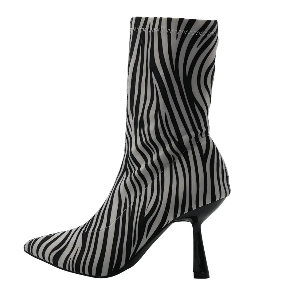 Bottines femme à imprimé animalier et talon fin STEPHAN PARIS