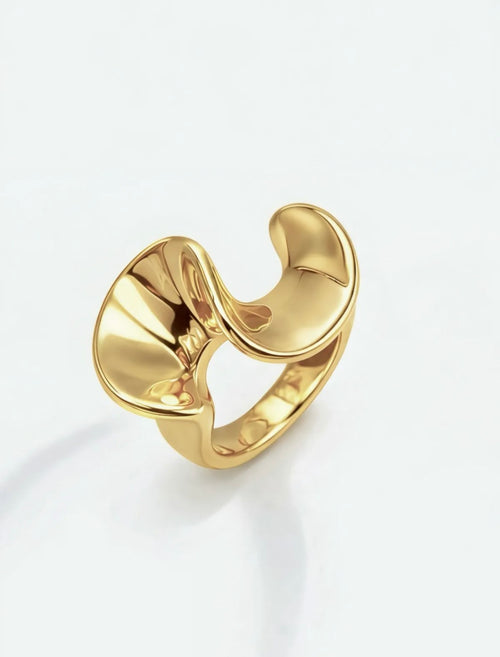 Bague sculpturale dorée ÉLINE L’ATELIER
