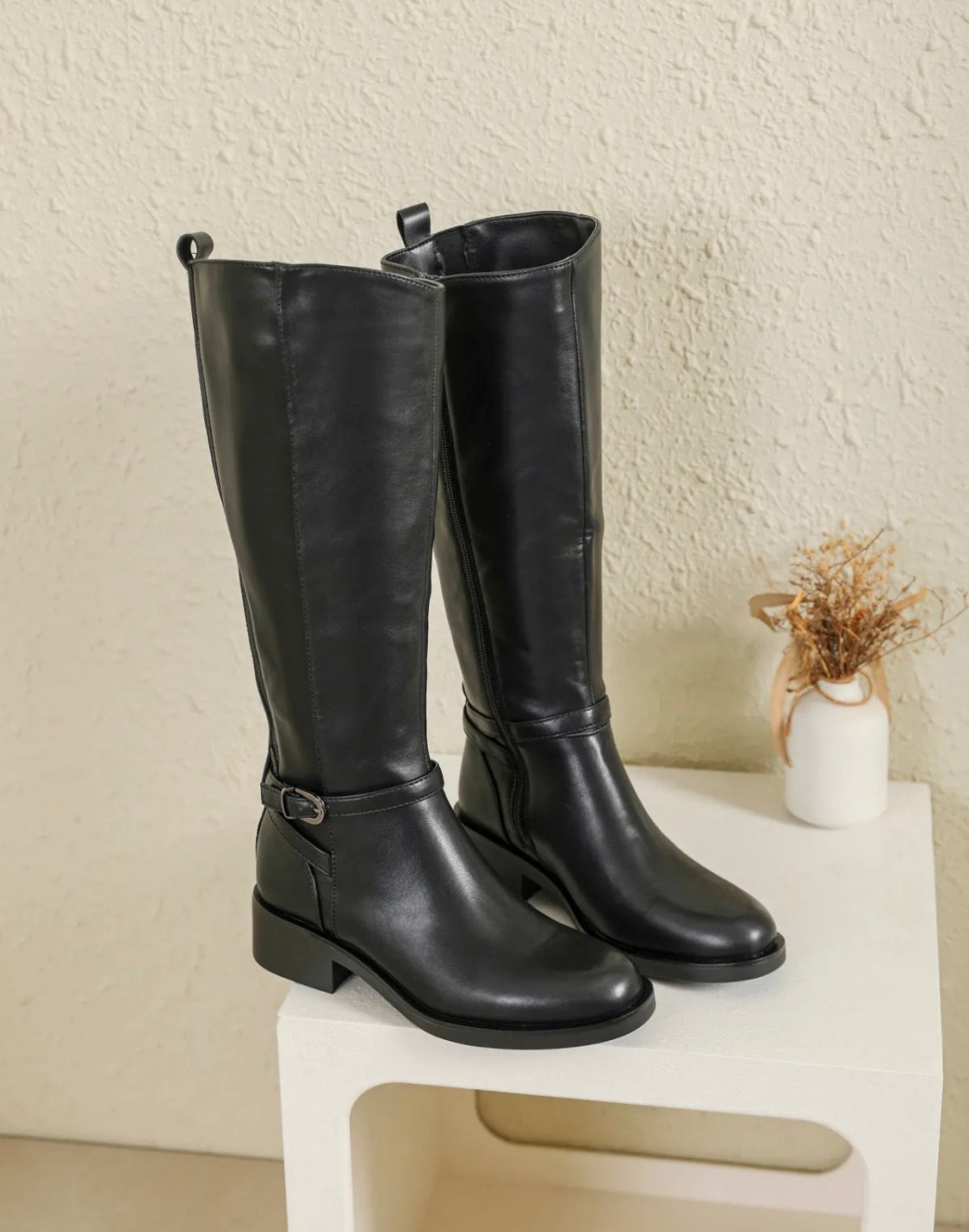 Bottes Cavalières Orena — Montantes Simili Cuir avec Boucle
