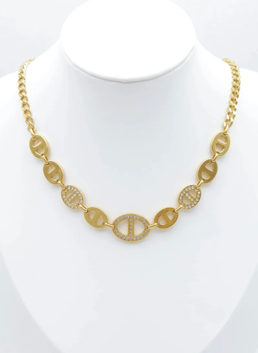 Collier maillons ovales sertis BIJOUX MYSTÈRES