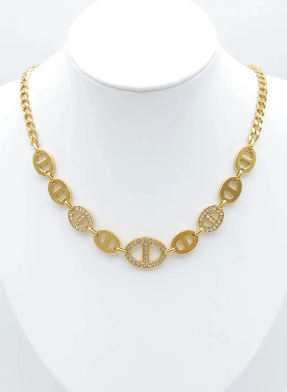 Collier maillons ovales sertis BIJOUX MYSTÈRES