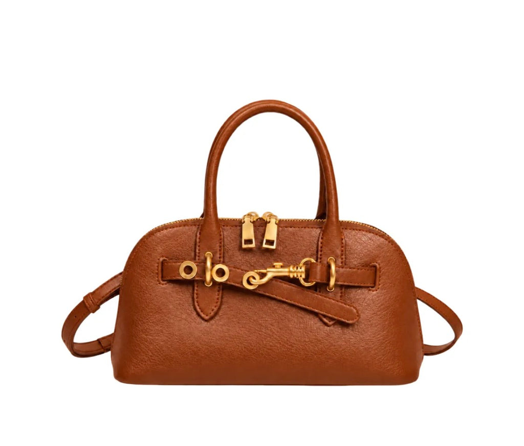 Sac à main en cuir avec mousqueton doré LOUISA LEE