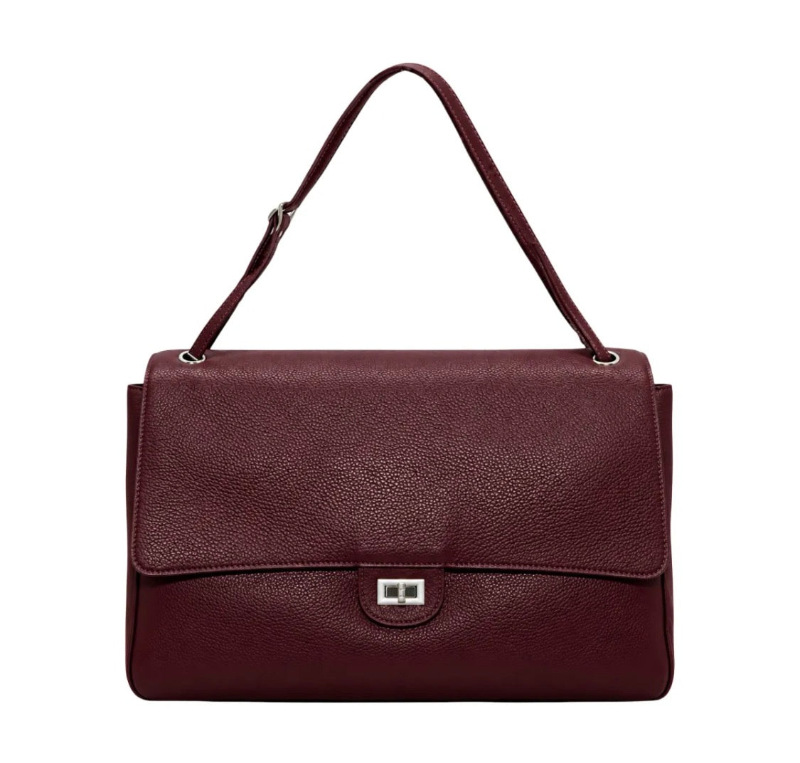 Sac épaule Aura en cuir véritable grainé LOUISA LEE