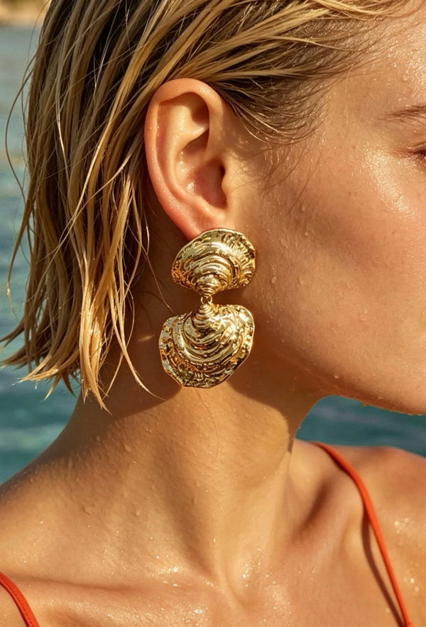 Boucles d'oreilles Coquillage Dorées ÉLINE L'ATELIER