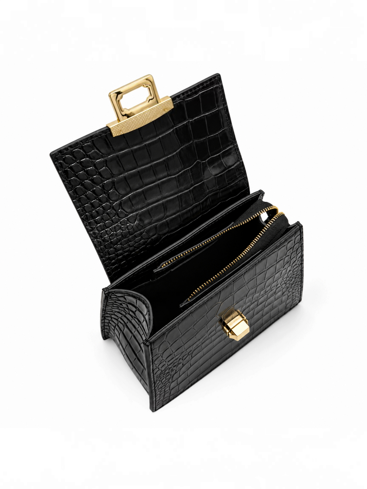 Sac à main en cuir véritable effet croco GALLANTRY