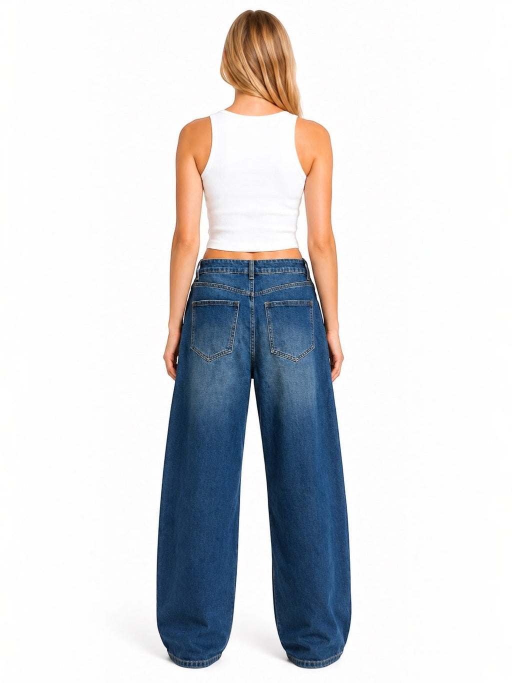 Jean coupe ample à taille asymétrique JOY'S FARFALLA