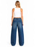 Jean coupe ample à taille asymétrique JOY'S FARFALLA