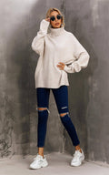 Pull à col haut crème FS collection - Pulls et Sweaters - FS Collection (Germany)