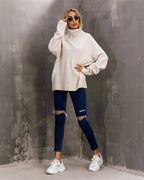Pull à col haut crème FS collection - Pulls et Sweaters - FS Collection (Germany)