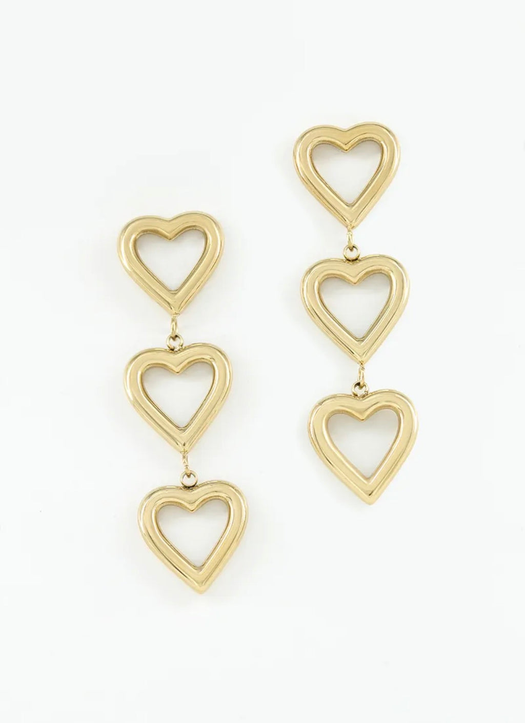Boucles d'oreilles triple cœur pendantes BYREN | ÉLINE L'ATELIER