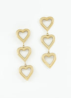 Boucles d'oreilles triple cœur pendantes BYREN | ÉLINE L'ATELIER