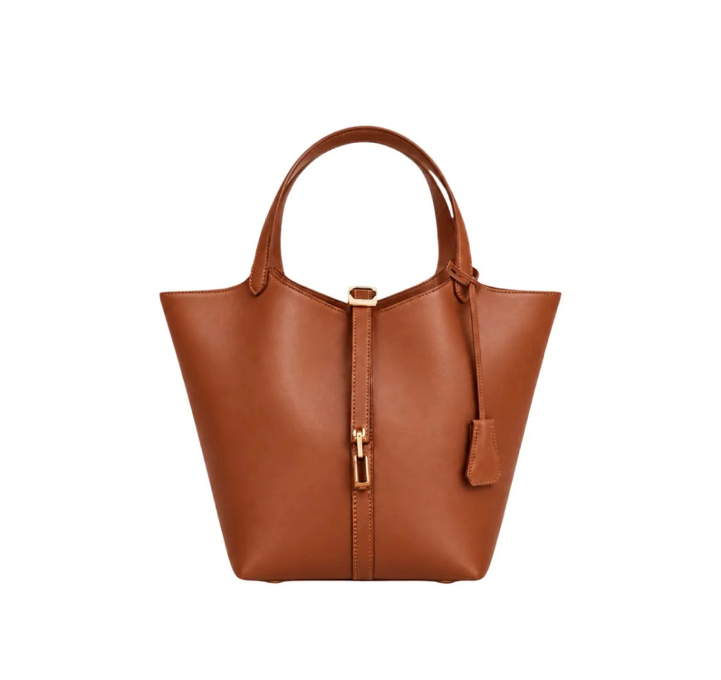 Sac à main panier en cuir lisse LOUISA LEE