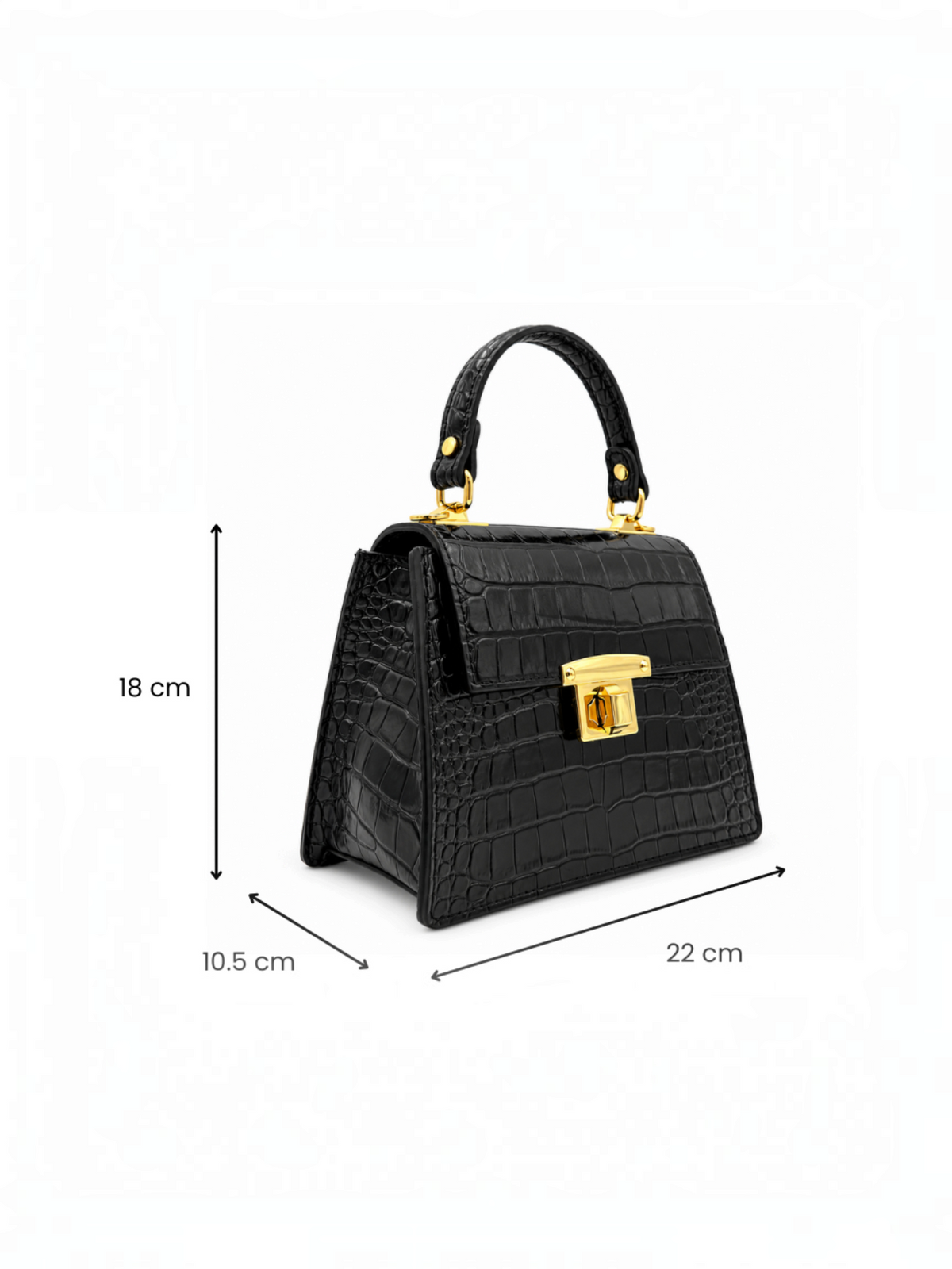 Sac à main en cuir véritable effet croco GALLANTRY