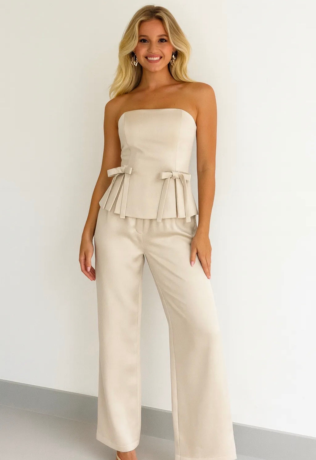 Pantalon satiné taille haute FRIME