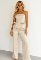 Pantalon satiné taille haute FRIME
