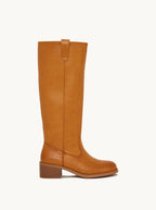 Bottes hautes à talon carré et zip STEPHAN PARIS