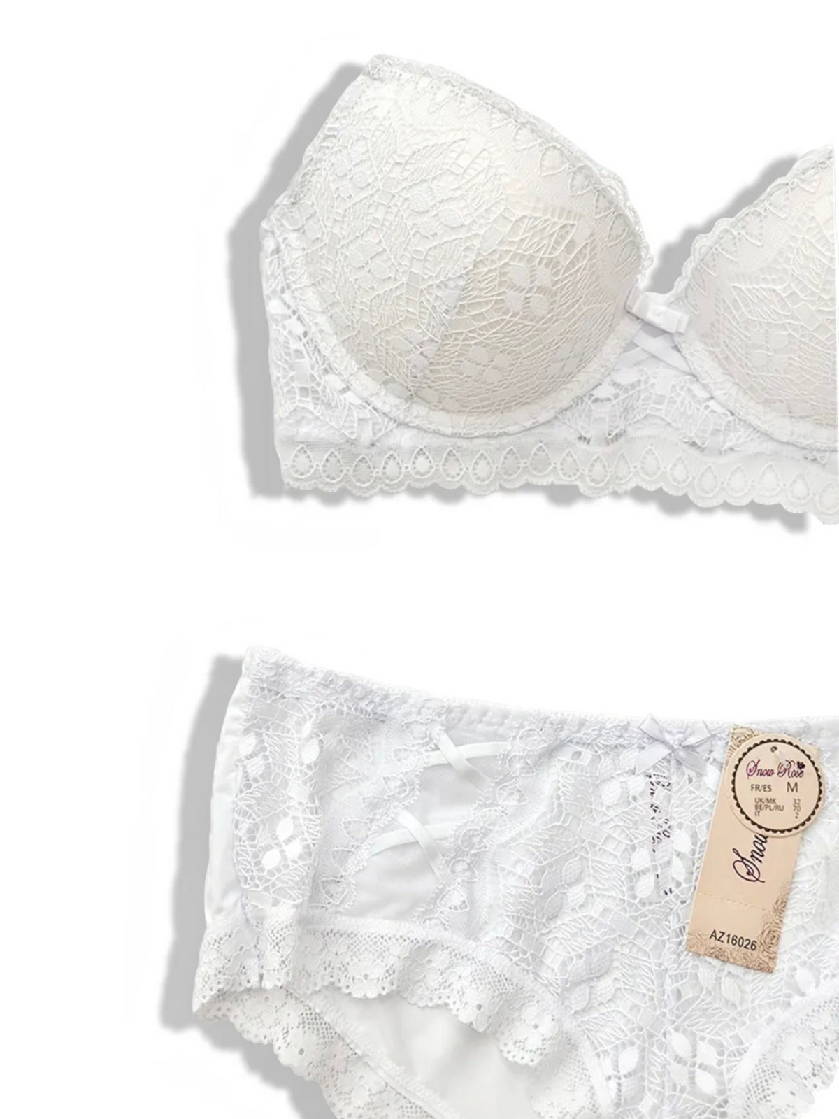 Ensemble lingerie BROCK BELLE COM'ELLE blanc en dentelle avec soutien-gorge bonnet C et culotte assortie