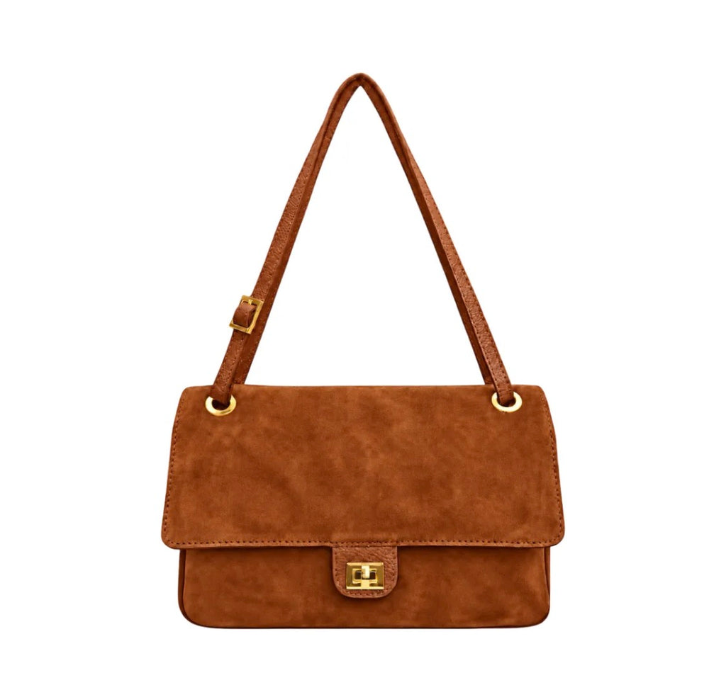 Sac à épaule en cuir suédé Aura M LOUISA LEE