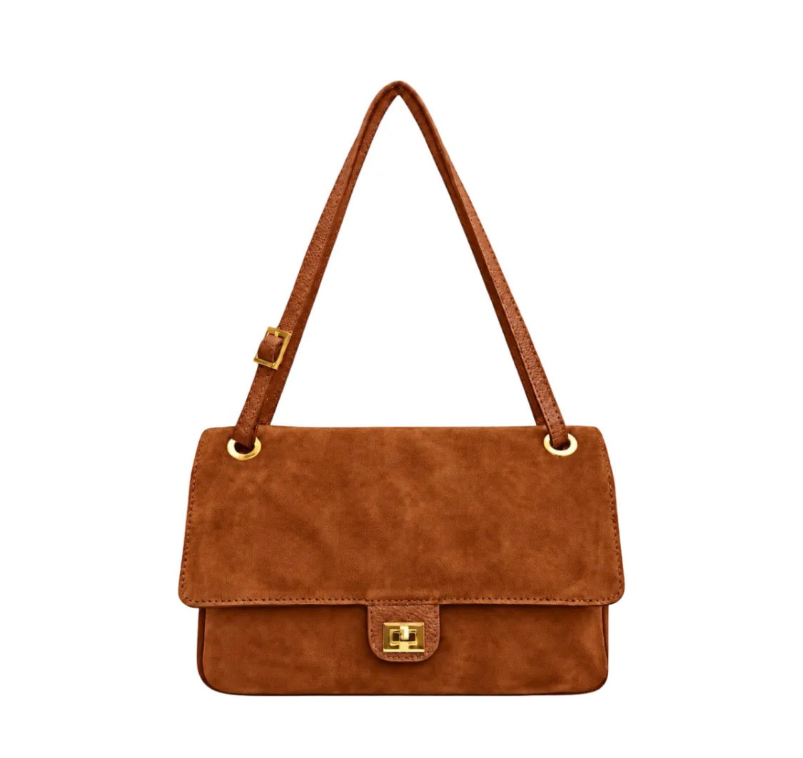 Sac à épaule en cuir suédé Aura M LOUISA LEE