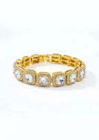 Bracelet Strass Pierres Carrées 20cm ÉLINE L'ATELIER
